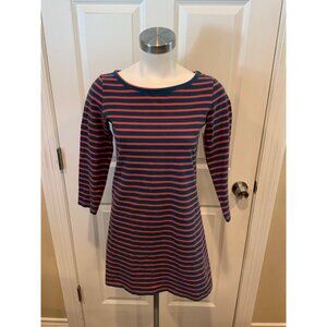 Joie Red & Navy Blue Striped Shift Dress, Size XS